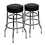 Flash Furniture Bruno Traditional Vinyl/Metal Double Ring Barstool without Back, Chrome/Black, 2-Pieces/Pack (2XUD100)~#|#~sp152800077_sc7