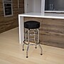 Flash Furniture Bruno Traditional Vinyl/Metal Double Ring Barstool without Back, Chrome/Black, 2-Pieces/Pack (2XUD100)~#|#~sp152800089_sc7