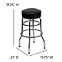 Flash Furniture Bruno Traditional Vinyl/Metal Double Ring Barstool without Back, Chrome/Black, 2-Pieces/Pack (2XUD100)~#|#~sp152800099_sc7
