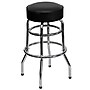 Flash Furniture Bruno Traditional Vinyl/Metal Double Ring Barstool without Back, Chrome/Black, 2-Pieces/Pack (2XUD100)~#|#~sp152800106_sc7