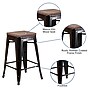 Flash Furniture Lily Industrial Metal Counter Height Stool without Back, Black-Antique Gold (CH3132024BQW)~#|#~sp152800622_sc7
