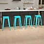 Flash Furniture Cierra Industrial Metal Indoor Bar Stool without Back, Teal, 4-Pieces/Pack (4ET3132030TLR)~#|#~sp152801277_sc7