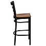 Flash Furniture HERCULES Series Traditional Metal Window Back Restaurant Barstool, Black/Cherry, 2-Pieces/Pack (2XU6R7BWINBCHW)~#|#~sp152804279_sc7