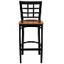Flash Furniture HERCULES Series Traditional Metal Window Back Restaurant Barstool, Black/Cherry, 2-Pieces/Pack (2XU6R7BWINBCHW)~#|#~sp152804280_sc7