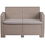 Flash Furniture Seneca Faux Rattan Loveseat with All-Weather Cushions, Light Gray (DADSF22)~#|#~sp152804759_sc7