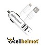 cellhelmet 4.8-Amp 3-Port USB Car Charger with USB-A to Lightning Flat Cable, 3 Feet (CAR-4.8/3-B+F-LIGHT-3-W)~#|#~sp154190820_sc7