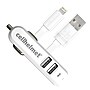 cellhelmet 4.8-Amp 3-Port USB Car Charger with USB-A to Lightning Flat Cable, 3 Feet (CAR-4.8/3-B+F-LIGHT-3-W)~#|#~sp154190821_sc7