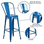 Flash Furniture Kai Contemporary Metal Slat Back Bar Stool, Blue (CH3132030GBBL)~#|#~sp154582778_sc7