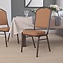 Flash Furniture HERCULES Series Crown Back Stacking Banquet Chair with Brown Fabric and 2.5'' Thick Seat, Copper Vein Frame~#|#~sp154586788_sc7