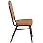 Flash Furniture HERCULES Series Crown Back Stacking Banquet Chair with Brown Fabric and 2.5'' Thick Seat, Copper Vein Frame~#|#~sp154586792_sc7