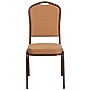 Flash Furniture HERCULES Series Crown Back Stacking Banquet Chair with Brown Fabric and 2.5'' Thick Seat, Copper Vein Frame~#|#~sp154586793_sc7