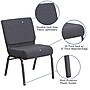 Flash Furniture HERCULES Series Fabric Church Stacking Chair, Dark Gray/Silver Vein Frame (FDCH02214SVDKGY)~#|#~sp154587925_sc7