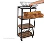 Mind Reader 4 Tier Wood and Metal Cart with Wine Rack, Black (4WINEC-BLK)~#|#~sp15489062_sc7