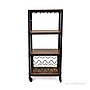 Mind Reader 4 Tier Wood and Metal Cart with Wine Rack, Black (4WINEC-BLK)~#|#~sp15489064_sc7