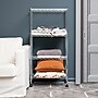 Mind Reader Metal 4-Tier Storage Shelves Garage Shelving Organization with Wheels, Silver (MET4TWHEEL-SIL)~#|#~sp155207104_sc7