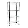 Mind Reader Metal 4-Tier Storage Shelves Garage Shelving Organization with Wheels, Silver (MET4TWHEEL-SIL)~#|#~sp155207108_sc7