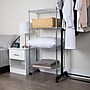 Mind Reader Metal 4-Tier Storage Shelves Garage Shelving Organization with Wheels, Silver (MET4TWHEEL-SIL)~#|#~sp155207148_sc7