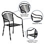 Flash Furniture Black Steel Patio Arm Chair (CO3BK)~#|#~sp155524580_sc7