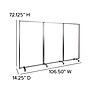Flash Furniture Mobile Partition with Lockable Casters, 72"H x 36"W, Clear Acrylic (BRPTT013AC90183)~#|#~sp155706989_sc7