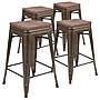 Flash Furniture Cierra Industrial Metal Counter Stool without Back, Gun Metal Gray, 4-Pieces/Pack (4ET31320W24GNR)~#|#~sp155707238_sc7