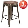 Flash Furniture Cierra Industrial Metal Counter Stool without Back, Gun Metal Gray, 4-Pieces/Pack (4ET31320W24GNR)~#|#~sp155707241_sc7