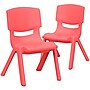 Flash Furniture Plastic School Chair with 10.5" Seat Height, Red, 2-Pieces (2YUYCX003RED)~#|#~sp155707315_sc7