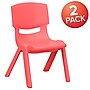 Flash Furniture Plastic School Chair with 10.5" Seat Height, Red, 2-Pieces (2YUYCX003RED)~#|#~sp155707322_sc7