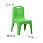 Flash Furniture Plastic School Chair with Carrying Handle and 11'' Seat Height, Green, 2-Pieces (2YUYCX011GREEN)~#|#~sp155708283_sc7