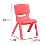 Flash Furniture Plastic School Chair with 10.5" Seat Height, Red, 2-Pieces (2YUYCX003RED)~#|#~sp155708326_sc7