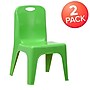 Flash Furniture Plastic School Chair with Carrying Handle and 11'' Seat Height, Green, 2-Pieces (2YUYCX011GREEN)~#|#~sp155708338_sc7