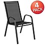 Flash Furniture Brazos Series Outdoor Stack Chair, Black, 4-Pieces (4JJ303C)~#|#~sp155708362_sc7