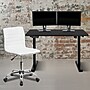 Flash Furniture Park 48"W Rectangular Adjustable Standing Electric Desk with Office Chair, Black/White (BLN2046512BBKWH)~#|#~sp155711341_sc7