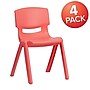 Flash Furniture Whitney Plastic Student Stackable Chair, Red, 4 Pack (4YUYCX4004RED)~#|#~sp155712939_sc7