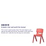 Flash Furniture Whitney Plastic Student Stackable Chair, Red, 4 Pack (4YUYCX4004RED)~#|#~sp155712941_sc7