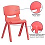 Flash Furniture Whitney Plastic Student Stackable Chair, Red, 4 Pack (4YUYCX4004RED)~#|#~sp155712943_sc7