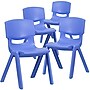 Flash Furniture Whitney Plastic Student Stackable Chair, Blue, 4 Pack (4YUYCX4005BLUE)~#|#~sp155712948_sc7