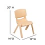 Flash Furniture Plastic School Chair with 10.5" Seat Height, Natural, 4-Pieces (4YUYCX4003NAT)~#|#~sp155714047_sc7