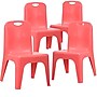Flash Furniture Plastic School Chair with Carrying Handle and 11'' Seat Height, Red, 4-Pieces (4YUYCX4011RED)~#|#~sp155714150_sc7