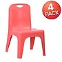 Flash Furniture Plastic School Chair with Carrying Handle and 11'' Seat Height, Red, 4-Pieces (4YUYCX4011RED)~#|#~sp155714153_sc7