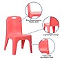 Flash Furniture Plastic School Chair with Carrying Handle and 11'' Seat Height, Red, 4-Pieces (4YUYCX4011RED)~#|#~sp155714159_sc7