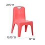 Flash Furniture Plastic School Chair with Carrying Handle and 11'' Seat Height, Red, 4-Pieces (4YUYCX4011RED)~#|#~sp155714160_sc7