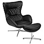 Flash Furniture LeatherSoft Swivel Wing Chair with Ottoman, Black (ZBWINGCHOTBKLEA)~#|#~sp155715403_sc7