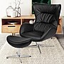 Flash Furniture LeatherSoft Swivel Wing Chair with Ottoman, Black (ZBWINGCHOTBKLEA)~#|#~sp155715405_sc7
