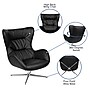 Flash Furniture LeatherSoft Swivel Wing Chair with Ottoman, Black (ZBWINGCHOTBKLEA)~#|#~sp155715407_sc7
