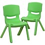 Flash Furniture Plastic School Chair with 10.5" Seat Height, Green, 2-Pieces (2YUYCX003GREEN)~#|#~sp155715514_sc7