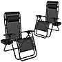 Flash Furniture Celestial Folding Reclining Lounge Chair with Pillow and Cup Holder Tray, Black, 2/Pack (2GM103122SSBK)~#|#~sp155715582_sc7
