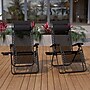 Flash Furniture Celestial Folding Reclining Lounge Chair with Pillow and Cup Holder Tray, Black, 2/Pack (2GM103122SSBK)~#|#~sp155715584_sc7