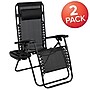 Flash Furniture Celestial Folding Reclining Lounge Chair with Pillow and Cup Holder Tray, Black, 2/Pack (2GM103122SSBK)~#|#~sp155716712_sc7