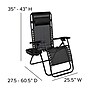 Flash Furniture Celestial Folding Reclining Lounge Chair with Pillow and Cup Holder Tray, Black, 2/Pack (2GM103122SSBK)~#|#~sp155716718_sc7