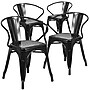 Flash Furniture Colorful Restaurant Chair with Arms, Black, 4 Pack (4CH31270BK)~#|#~sp160199103_sc7